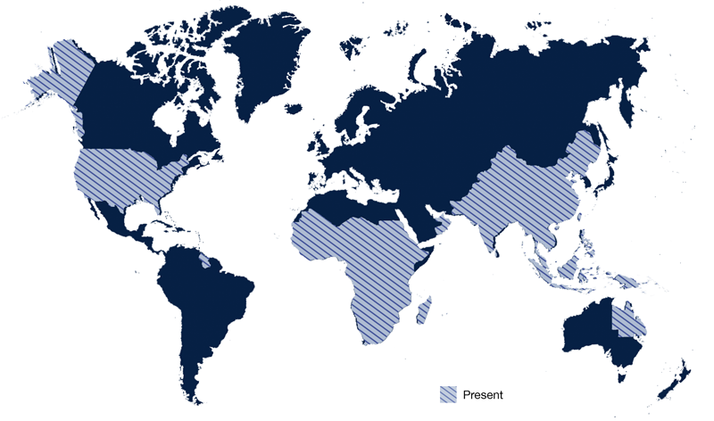 Global distribution of Bactrocera oleae